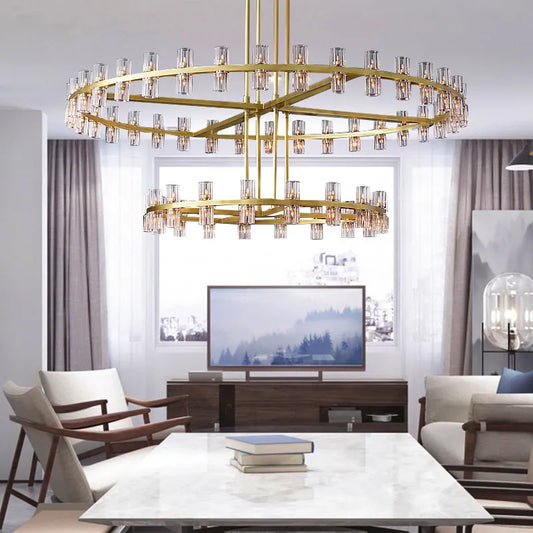 Luxurious Crystal Chandelier - Modern Elegance for Villa Duplexes, Living Rooms, and Home Decor