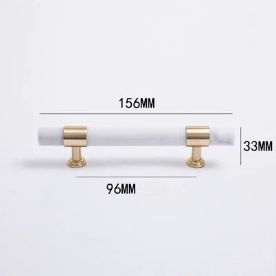 Natural Marble and Crystal T-Bar Cabinet Handles – Modern Brass Knobs for Kitchen, Dresser, and Furniture Pulls