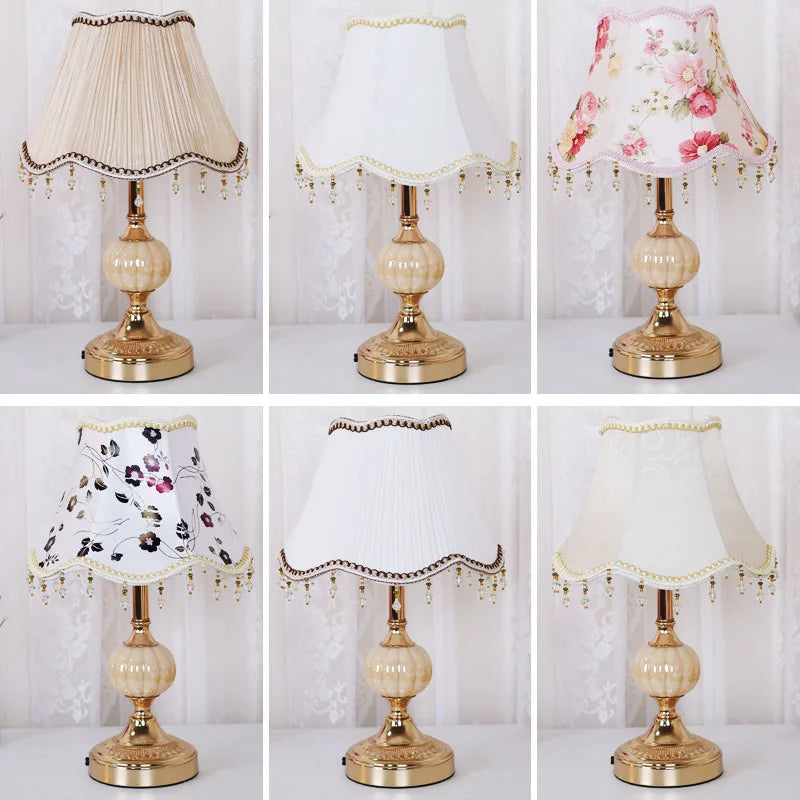 Modern European Vintage Fabric Table Lamp - Stylish Lighting for Bedroom, Living Room, and More