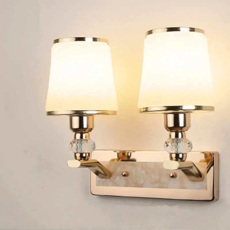 Modern LED Wall Lamp with Glass Lampshade - Stylish Wall Sconces for Hotel, Bedroom, Living Room, Stairs, and Home Decoration