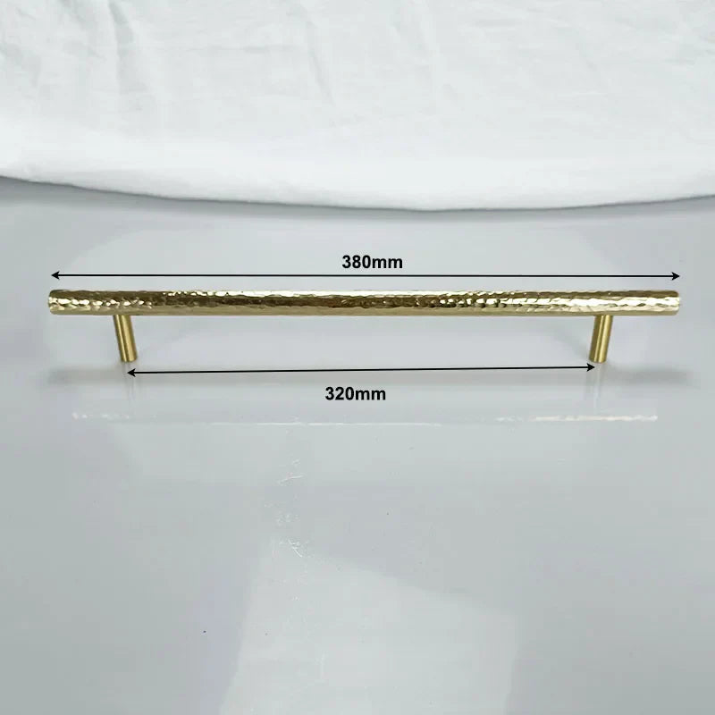 Hammered Brass Cabinet Handles – Light Gold Wardrobe Knobs and Drawer Pulls for American/Nordic Furniture