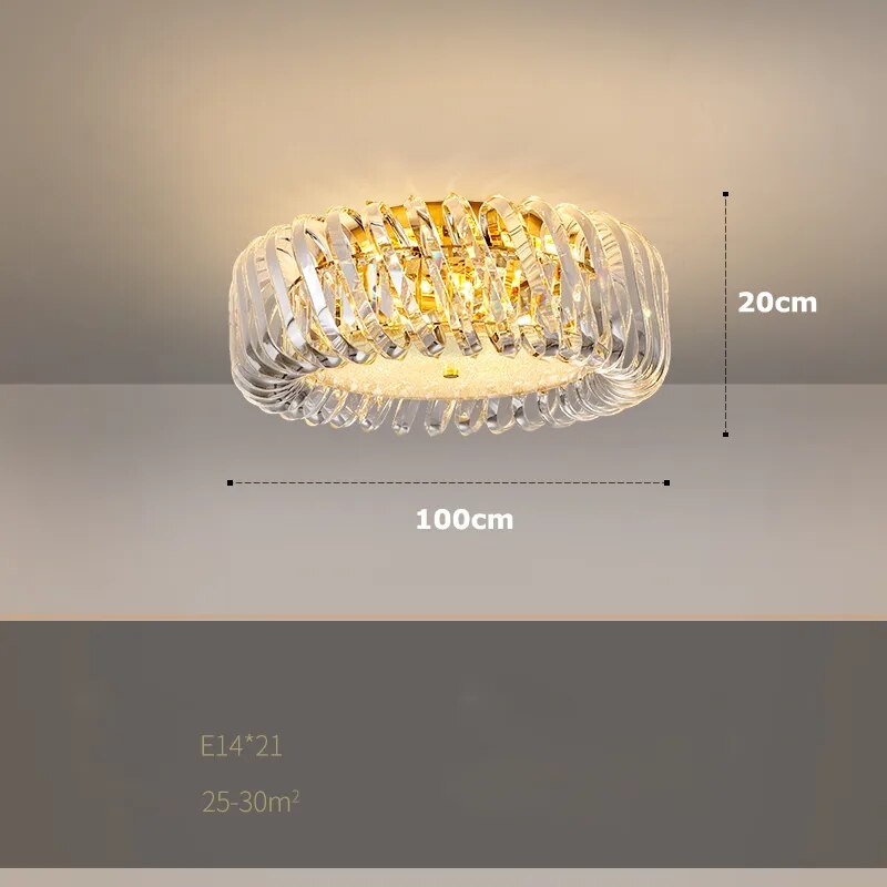 Olivia's Art Deco Crystal Glass LED Chandelier