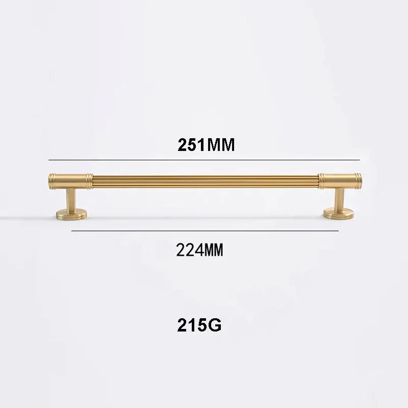 Gold Brass Vertical Linear Cabinet Handles – American-Style Wardrobe and Bar Pulls
