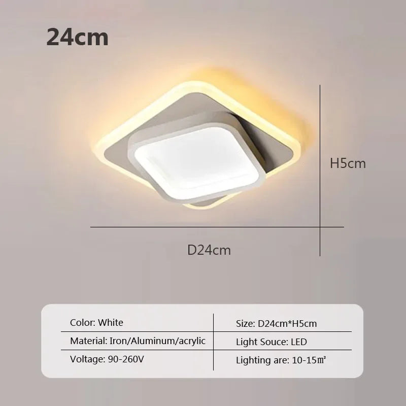 Modern LED Surface Mount Ceiling Light - Versatile Lighting Fixture for Cloakroom, Bedroom, Hallway, and Living Room