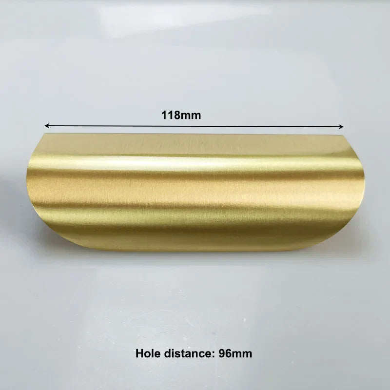 Leaf Shape Brass Handles – Hidden Knobs for Furniture Drawer, Dresser, and Wardrobe