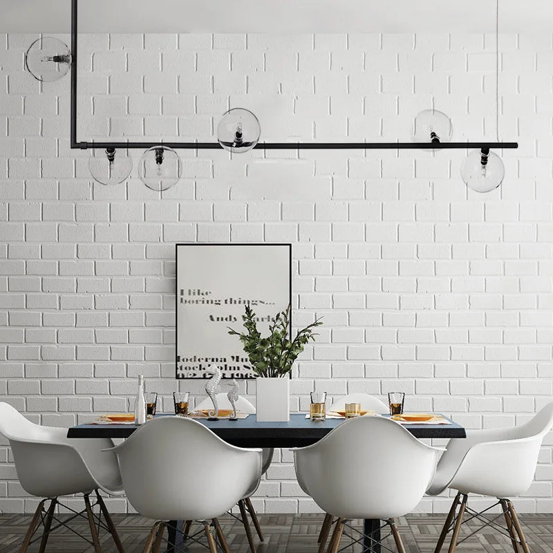 Sleek Linear Chandelier for Modern Dining Tables and Bars - Minimalist Pendant Lighting Fixture for Stylish Home Decor