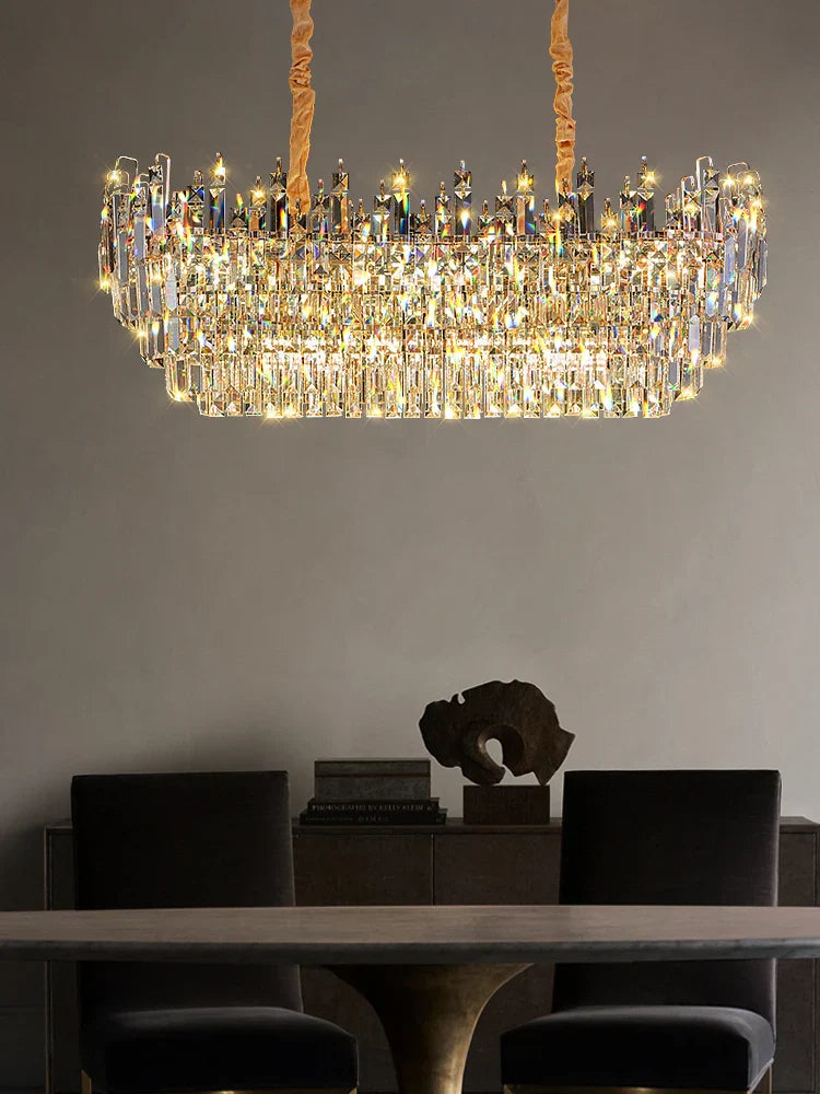Exquisite Light Luxury Crystal Chandelier for Elegant Living and Dining Spaces