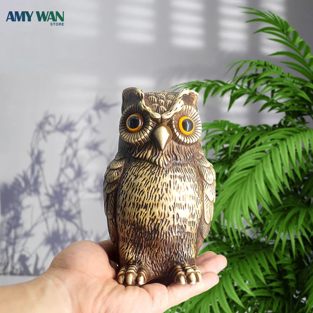 Decorative Owl Realistic Animal Scarecrow Decor Lawn Garden Miniatures Figurine Home and Garden Statue Decoration Accessories