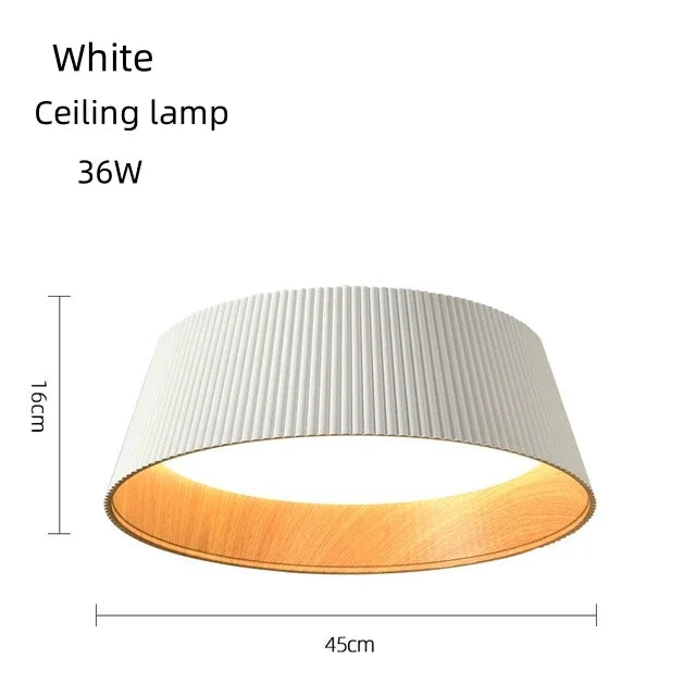 Minimalism Designer Wood Grain Ceiling Lamp - LED Dining Room, Bedroom, Kitchen Decoration Chandelier - Available in Black and White - Premium Lighting Fixture