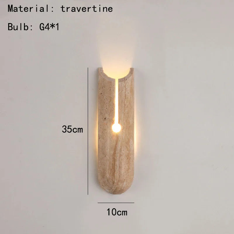 Natural Stone Wall Lamp - Art Decor Sconce for Foyers, Dining Rooms, Bedrooms, Stairs, Aisles, and Corridor Atmosphere Lighting