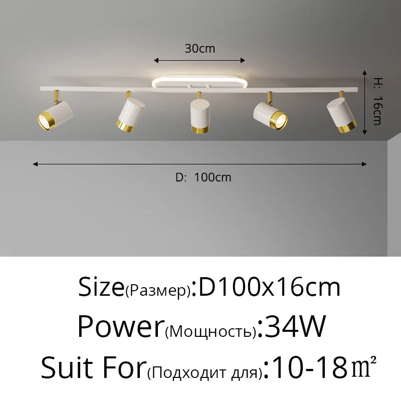 Corridor LED Chandelier With Spotlights - Nordic Strip Ceiling Lamp - Perfect for Living Room, Bedroom, Balcony - Home Decor Lighting Fixtures