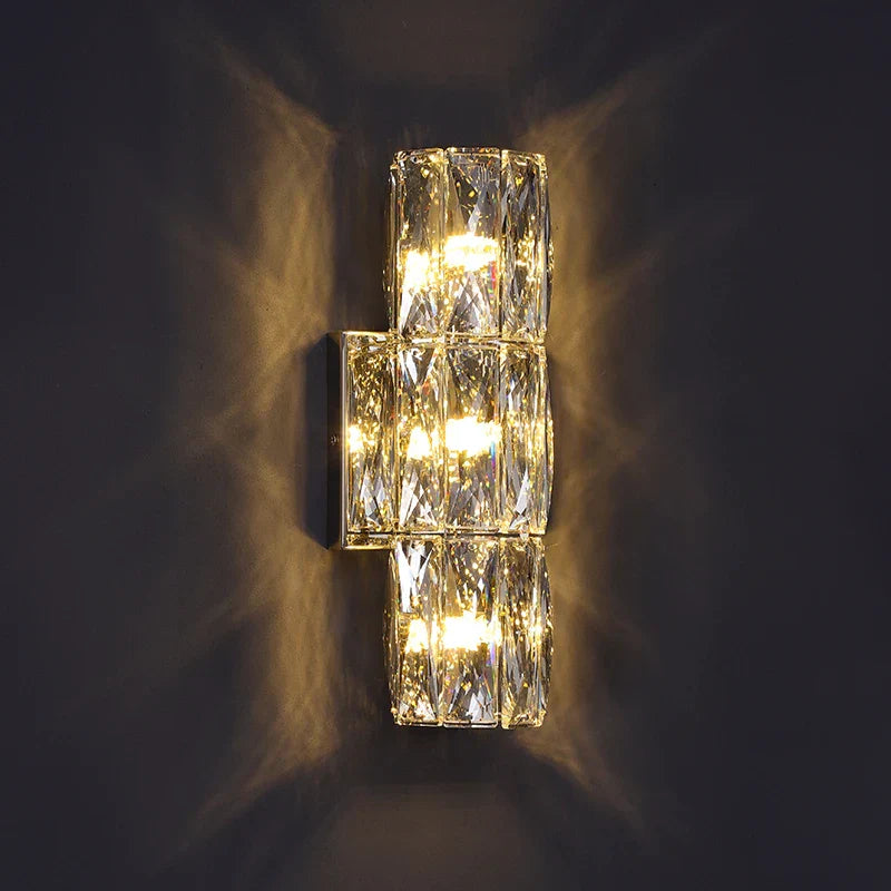 Elena - Modern Simple Light Luxury High-end Crystal Wall Lamp Living Room TV Background Wall Corridor Bedroom Bedside Long Wall Lamp