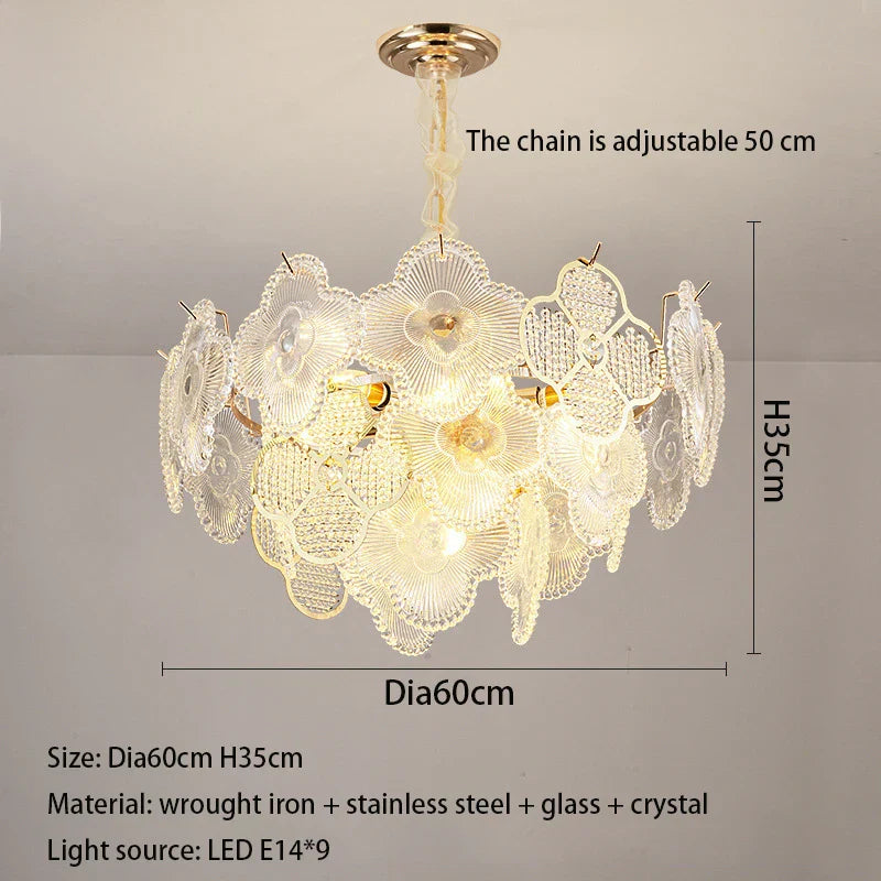 Modern LED Light Luxury Chandelier - Ideal for Villa Living Rooms, Bedrooms, and Dining Spaces - French Plum Crystal Glass Design