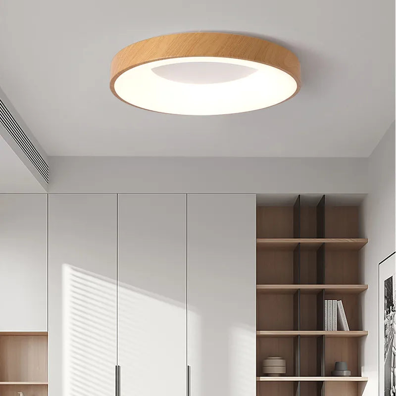 Modern LED Wood Grain Ceiling Lamp - Stylish Room Decoration for Every Space