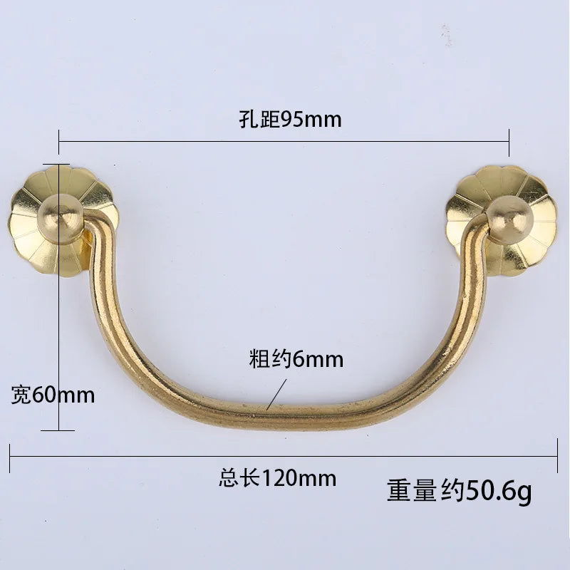 Antique Brass Arch Cabinet Pulls – Vintage Drawer Handles for Home Improvement