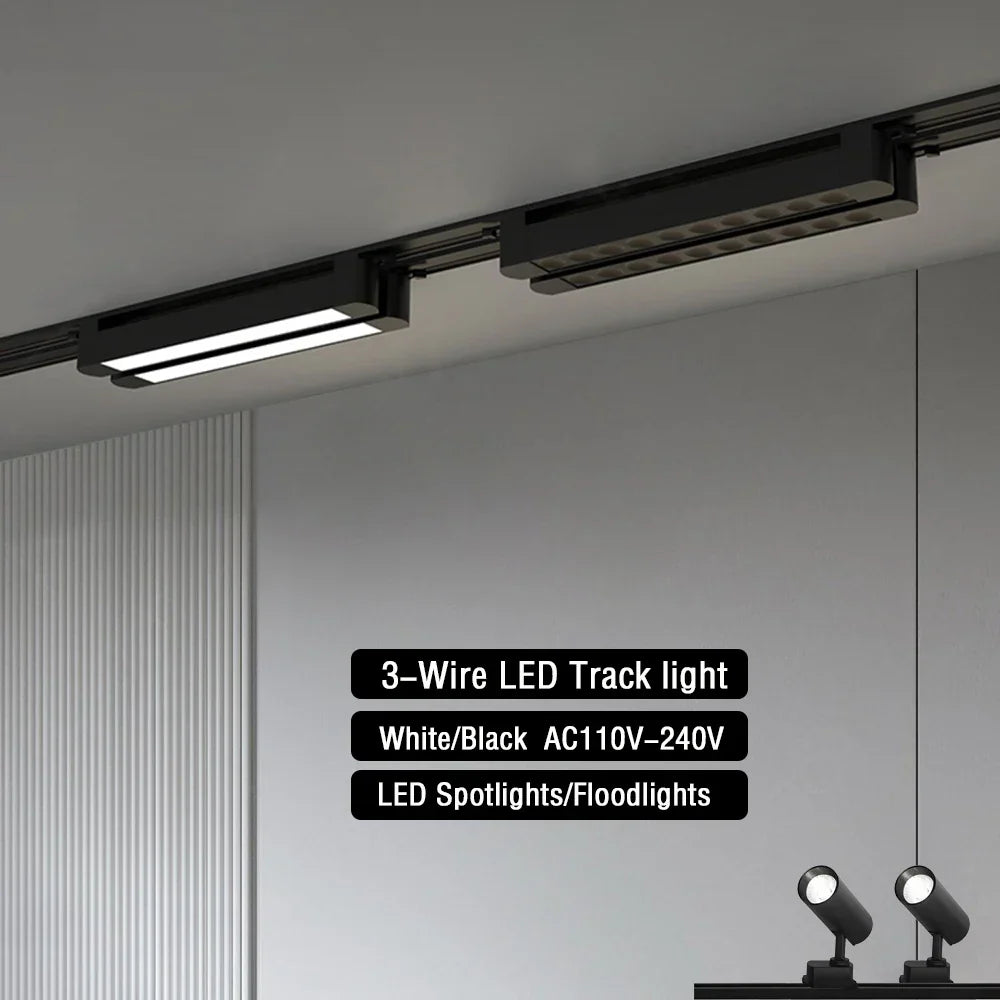 3-Wire LED Track Light - Ceiling Spot Lamp for Clothing Shops