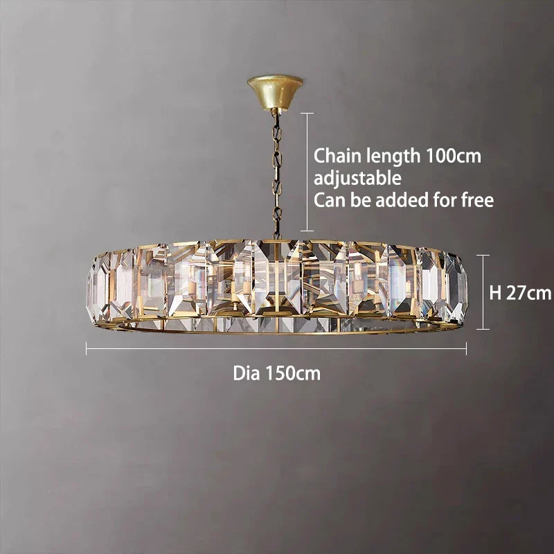 Versatile Dimmable LED Crystal Chandelier - Elegant Lighting Fixture in Gold, Chrome, and Black Finishes for Foyers and More