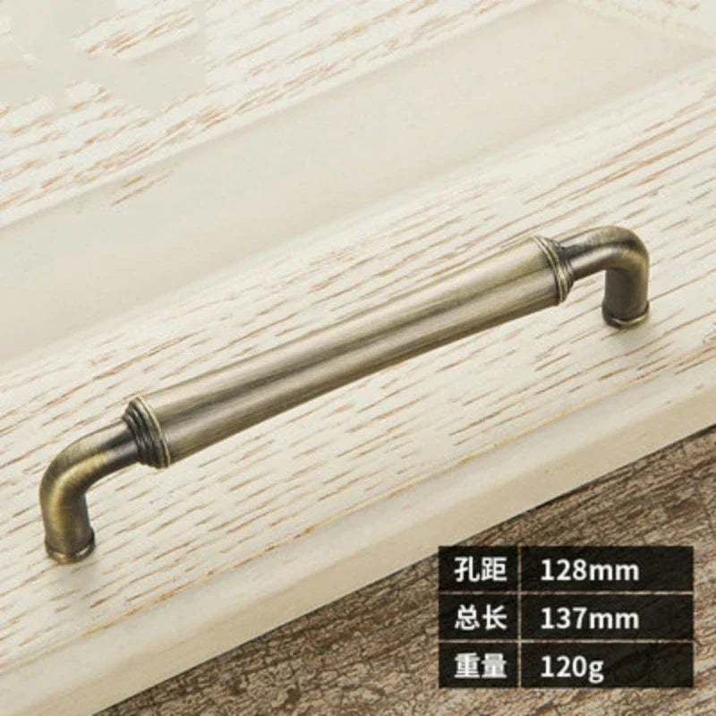 Retro Bronze and Black-Red Cabinet Handles - Nordic Square Zinc Alloy Pulls for Wardrobes and Furniture