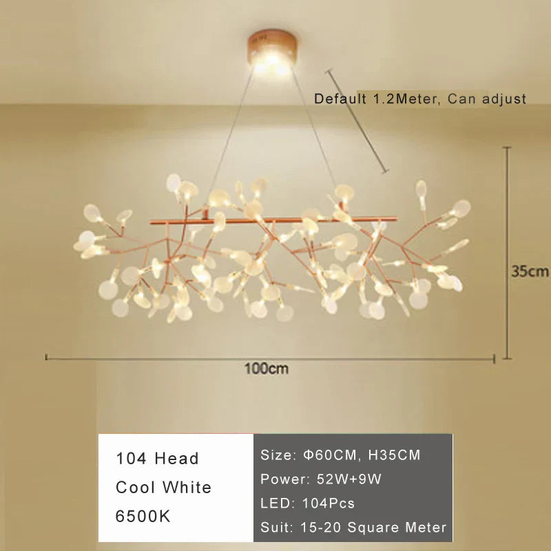 Modern Firefly LED Chandelier - Stylish Acrylic Industrial Pendant Light for Living, Dining, and Kitchen Decor