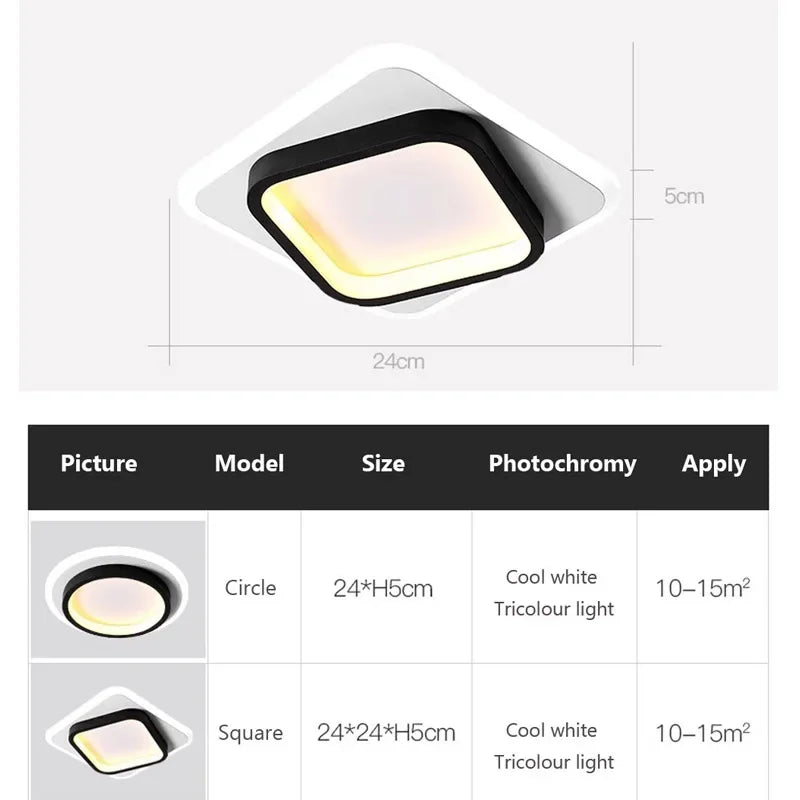 Modern LED Surface Mount Ceiling Light - Versatile Lighting Fixture for Cloakroom, Bedroom, Hallway, and Living Room