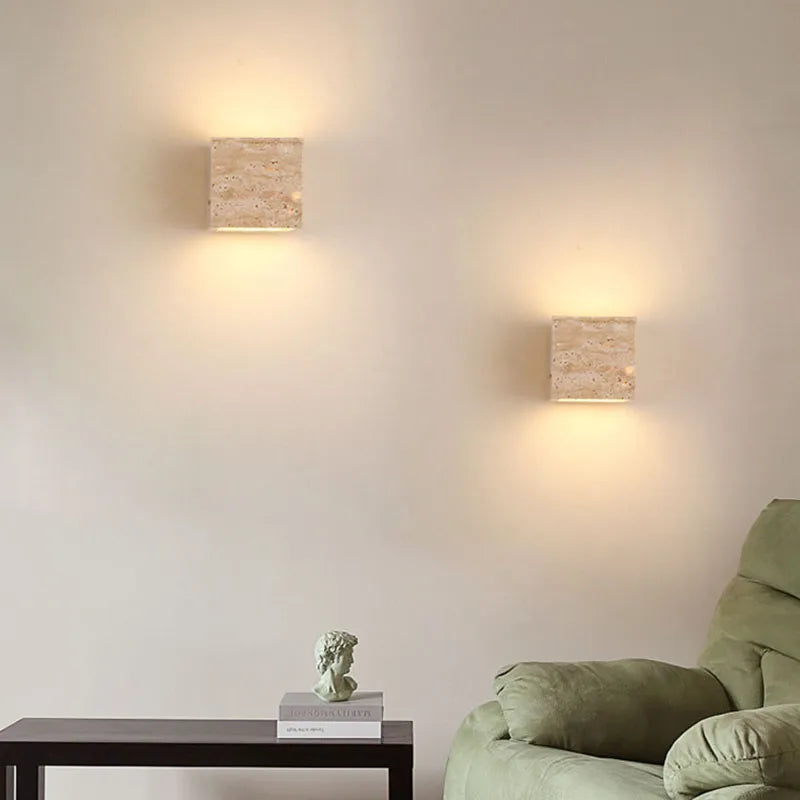 Natural Stone Wall Lamp - Art Decor Sconce for Foyers, Dining Rooms, Bedrooms, Stairs, Aisles, and Corridor Atmosphere Lighting