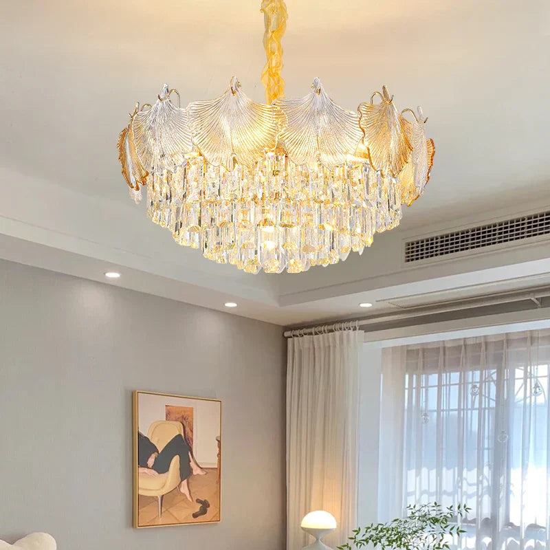 Elegant Crystal Ceiling Chandelier with LED Lighting - Luxury Home Decoration for Living Rooms, Bedrooms, and Restaurants