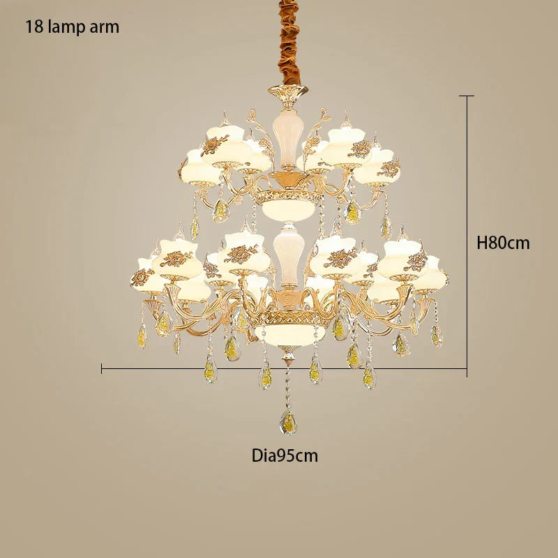 European-Style Duplex Building Large Chandelier - Villa Elegance for Spacious Living and Hotel Grandeur