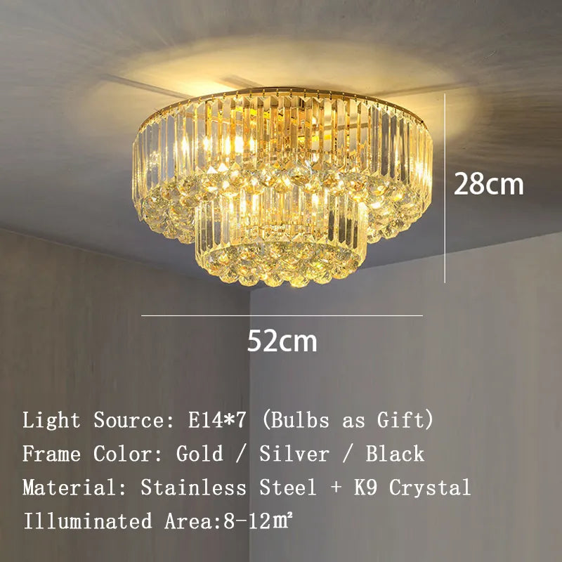 Dimmable LED Ceiling Lights - Classical Elegance with Remote Control for Living Room Decor