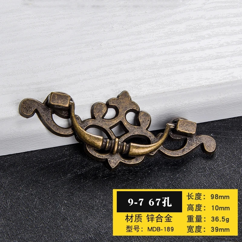 Antique Bronze Cabinet Handles - Retro Drawer Pulls, Vintage Zinc Alloy Kitchen Hardware for Furniture, Dresser, and Locker