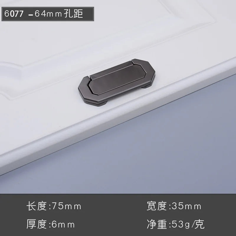Modern Minimalist Pearl Black Cabinet Handles – European Style Wardrobe and Drawer Pulls