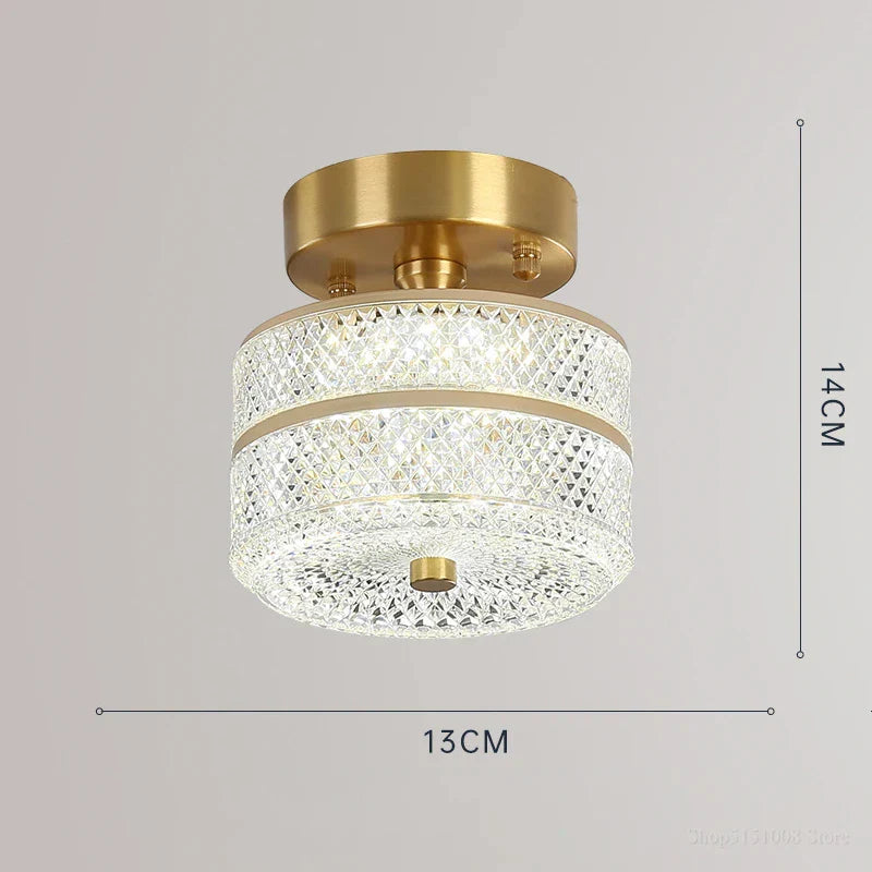 Sleek Modern LED Copper Ceiling Light - Stylish Home Decor Lighting for Living Spaces, Corridors, Balconies, and More