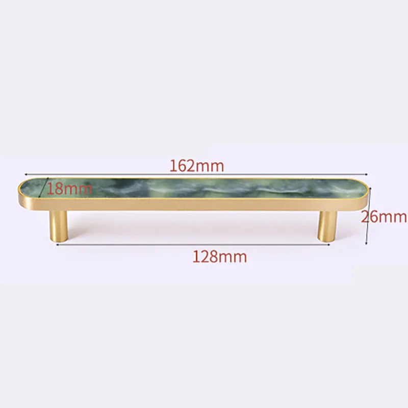 Brass and Acrylic Cabinet Handles – Colorful European Wardrobe Pulls for Furniture (96/128mm Hole Distance)