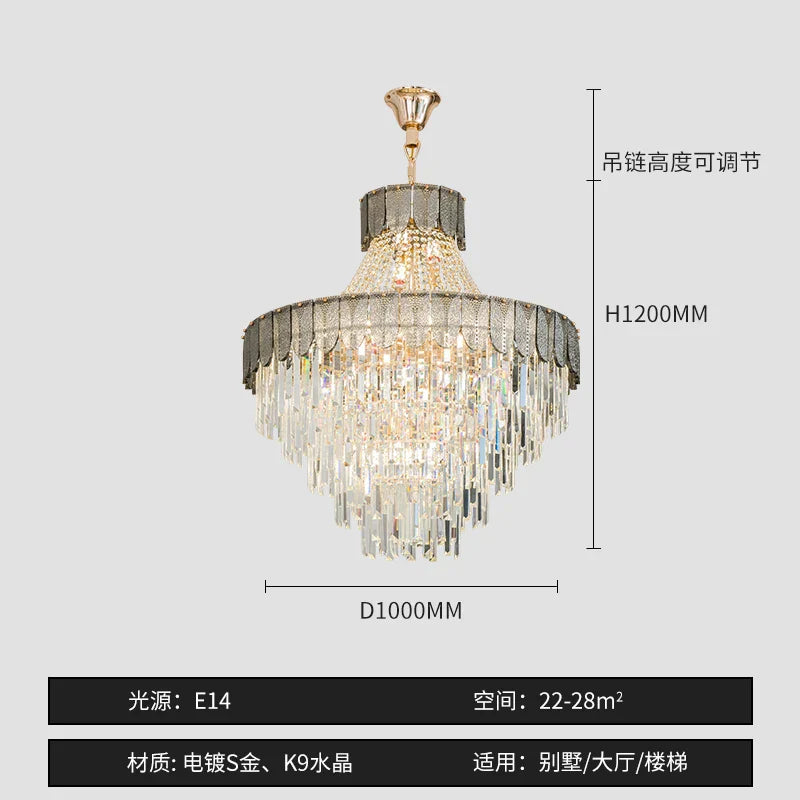 High-End Crystal Chandelier - Artistic Lighting for Living and Dining Spaces, Luxury Hotels, and Duplex Homes