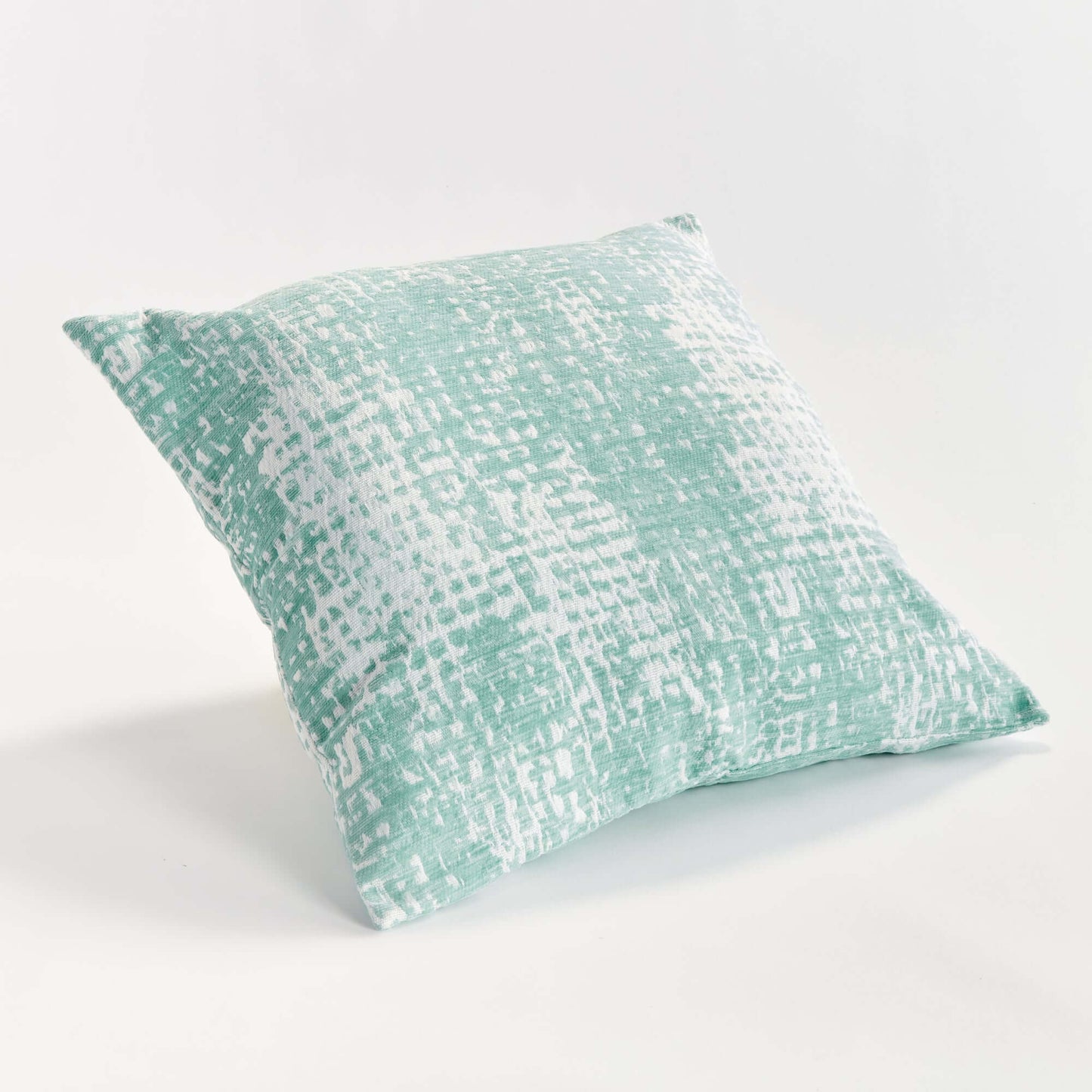 Blush and Seafoam Square Jacquard Indoor Outdoor Throw Pillows