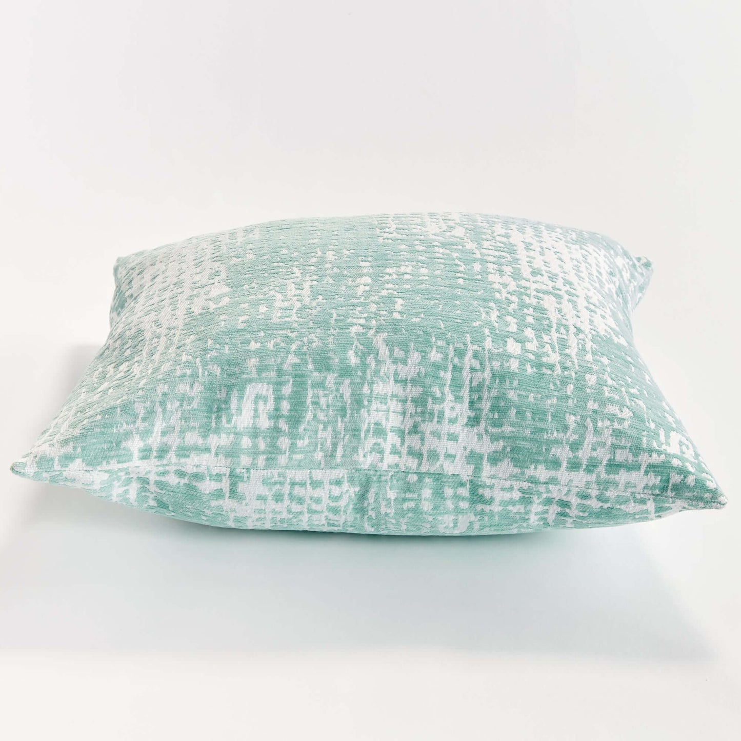 Blush and Seafoam Square Jacquard Indoor Outdoor Throw Pillows