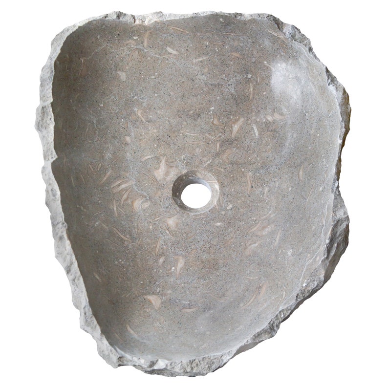Seagrass Fossil Limestone Rustic Above Vanity Bathroom Vessel Sink Polished Interior Rustic Exterior