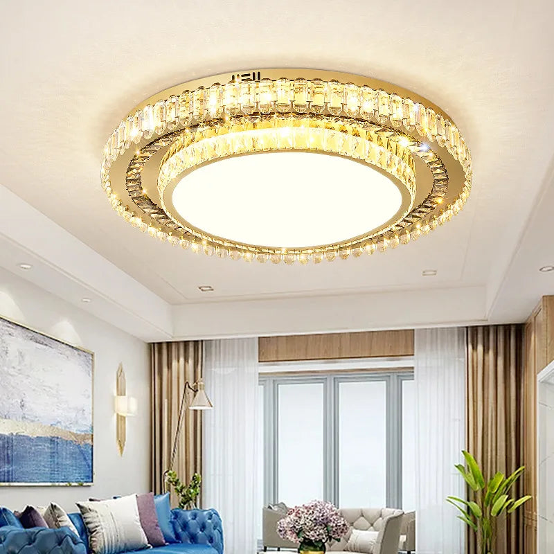 Modern LED Crystal Ceiling Lights - Contemporary Elegance for Bedrooms and Beyond