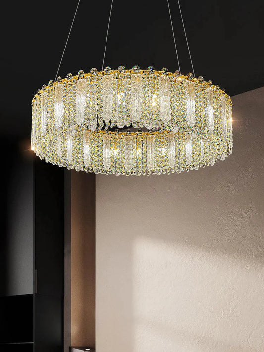 Elegant Feather Crystal Chandelier - A Light Luxury Masterpiece for Bedrooms, Living Rooms, Restaurants, and Villas