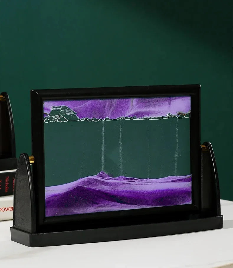 3D Rotatable Moving Sandscape Hourglass Quicksand Art Picture Square Glass Flowing Sand Painting Home Decor Children's Gifts