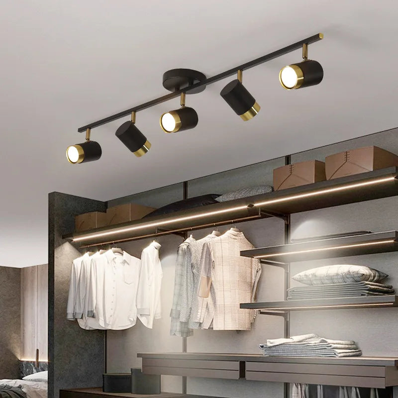 Corridor LED Chandelier With Spotlights - Nordic Strip Ceiling Lamp - Perfect for Living Room, Bedroom, Balcony - Home Decor Lighting Fixtures