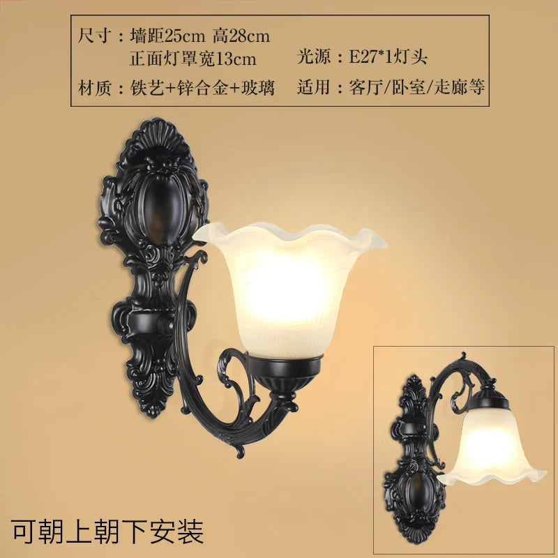 European Retro LED Wall Lamp - Vintage Elegance for Your Living Room and More