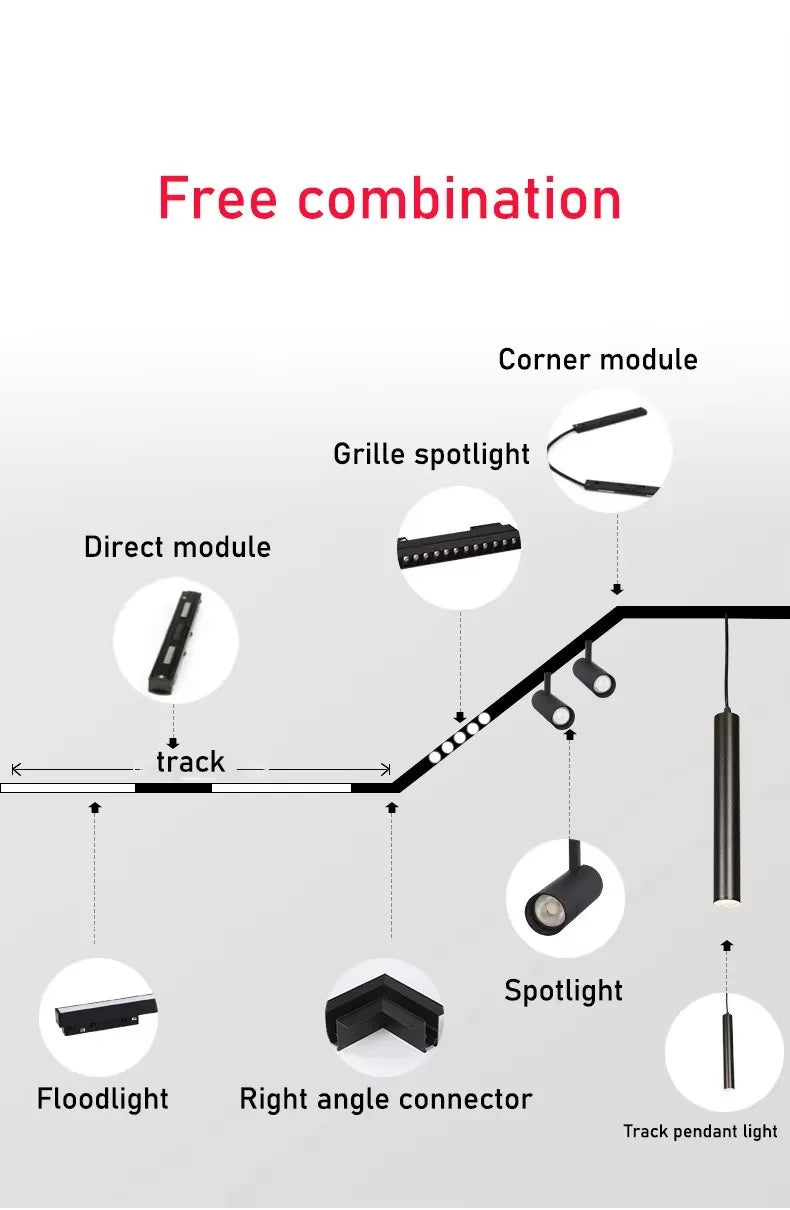 LED Magnetic Folding Spotlight Track Light Industrial Fashion Decor Lamp No Main Light Modern Design Popular Cool Lighting 6/12W