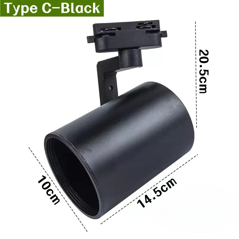 E27 LED Track Light Holder Base - 2-Wire Rotatable Ceiling Rail Lamp Fittings