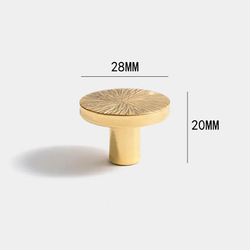 Round Brass Cabinet Handles and Knobs – Handmade Knurled Wardrobe Pulls
