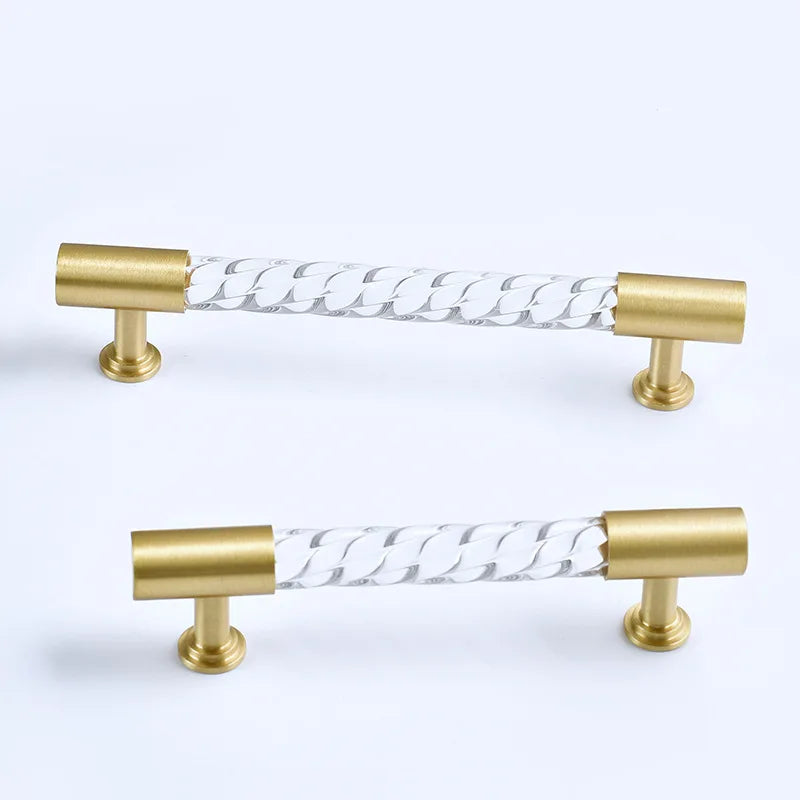 Transparent Acrylic Furniture Handles – Brass Cabinet Pulls and Wardrobe Knobs