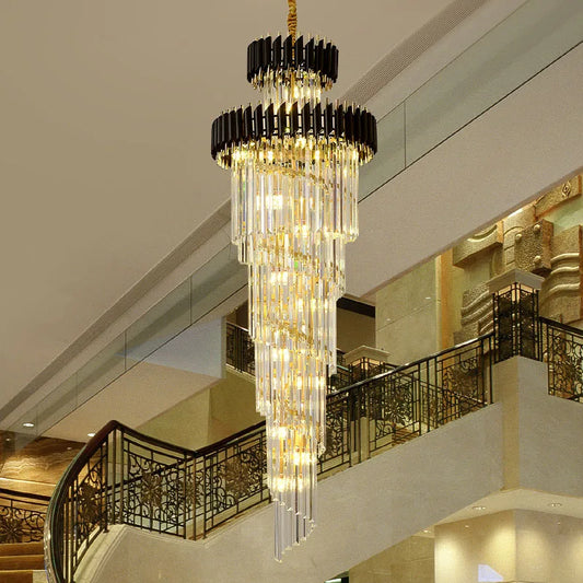 Luxury Modern Crystal Chandelier - Opulent Illumination for Long Lofts, Villa Lobbies, and Chic Living Spaces