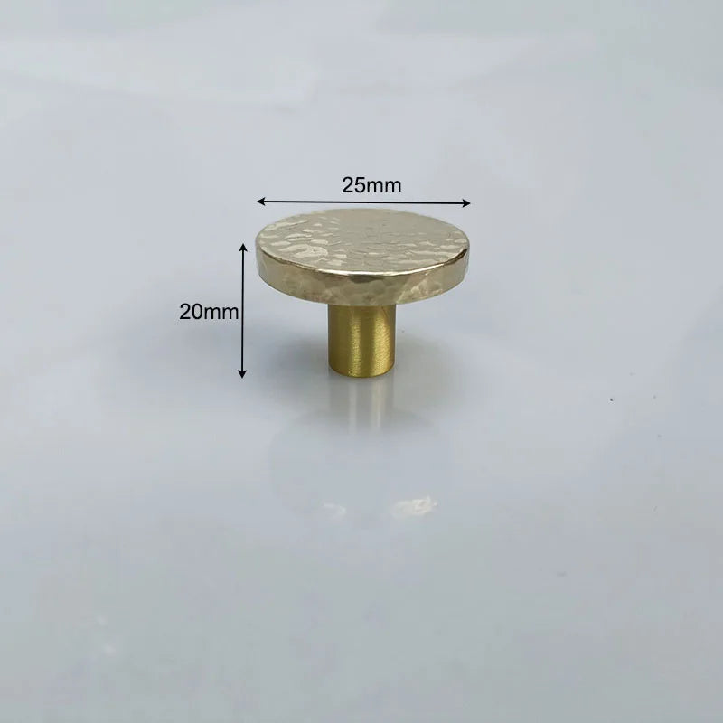 Hammered Brass Cabinet Handles – Light Gold Wardrobe Knobs and Drawer Pulls for American/Nordic Furniture