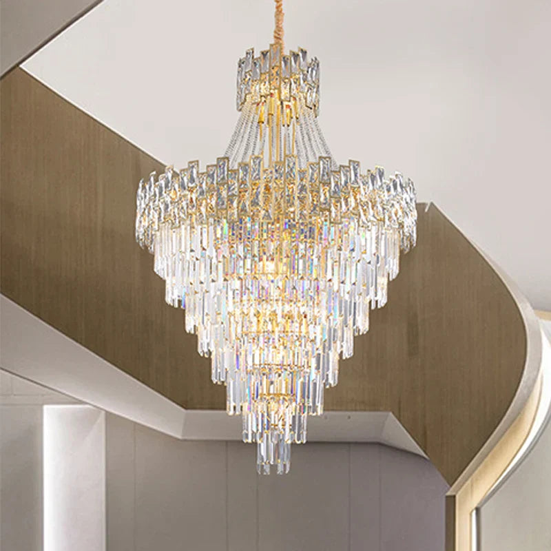 Modern Luxury Glass Crystal Chandelier - Hotel-Grade Decorative Lighting with LED Dimming
