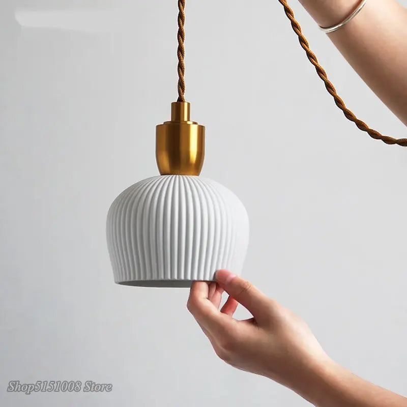 Nordic Ceramic LED Pendant Lamp - Modern Lighting Fixture for Living Rooms, Dining Rooms, Bedrooms, and Home Decor