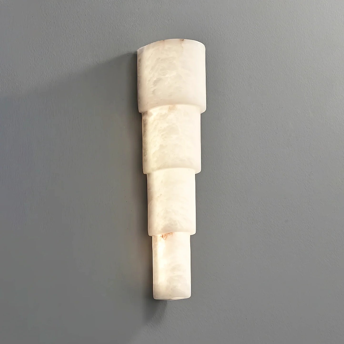 Semi Cylindrical Alba Cascade Alabaster Wall Sconce